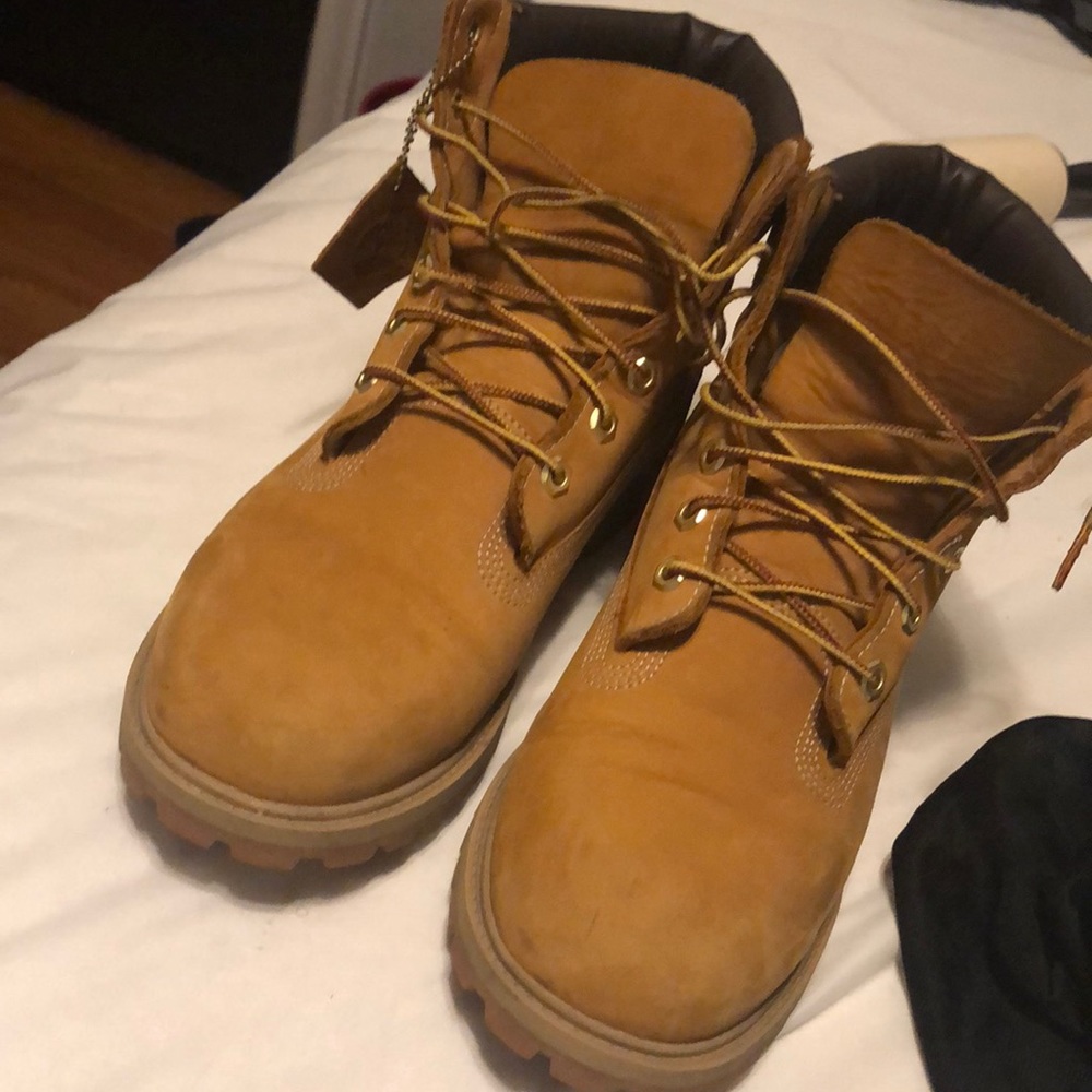 Tan (wheat) Timberland boots